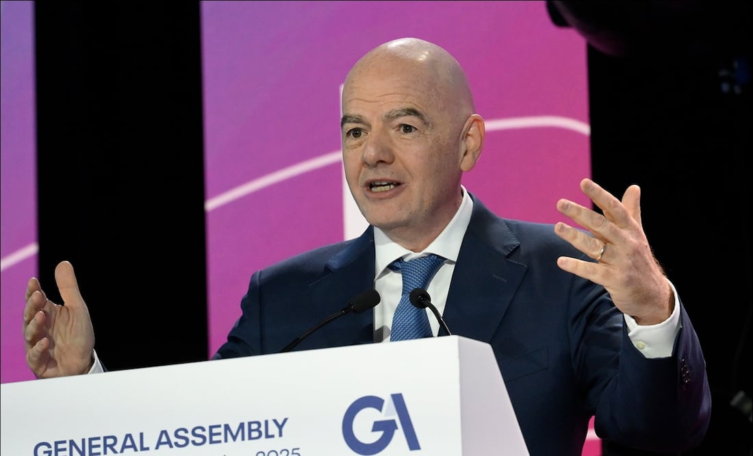 El presidente de la FIFA, Gianni Infantino, durante una conferencia. FOTO: AP