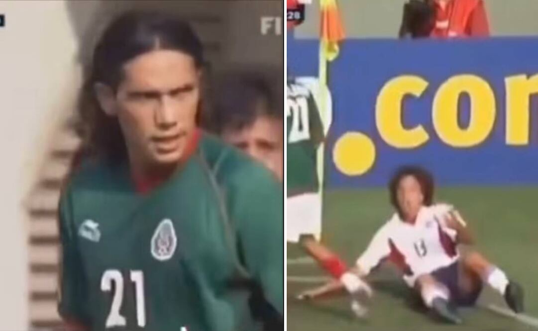 Cabrito Arellano, frustrado, insultó a Cobi Jones en el México vs Estados Unidos del Mundial de Corea-Japón 2002. Foto: Especial