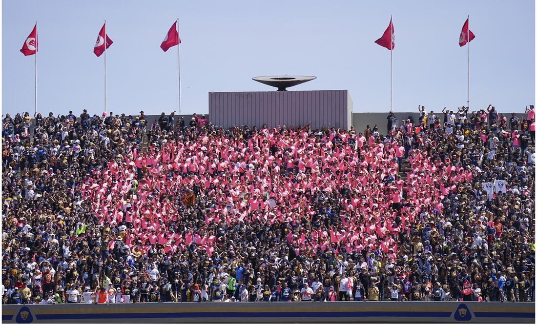 Afición de Pumas vistiendo de Rosa el Estadio Olímpico / FOTO: Imago7