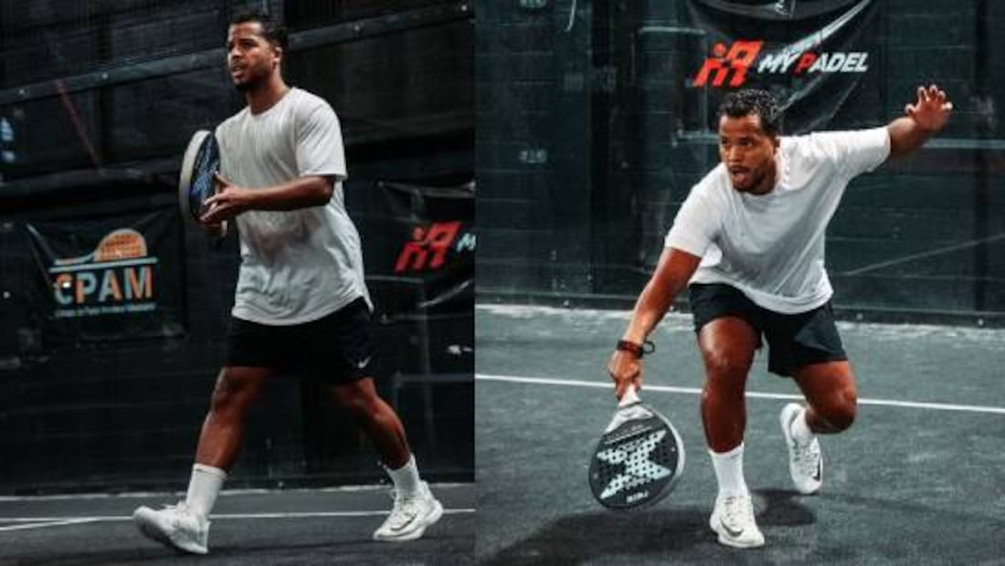 Giovani dos Santos mostró que ahora es un experto jugando pádel. Foto: Especial