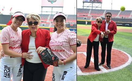 Lolita Ayala lanzó la bola inaugural del juego entre los Diablos Rojos y El Águila de Veracruz