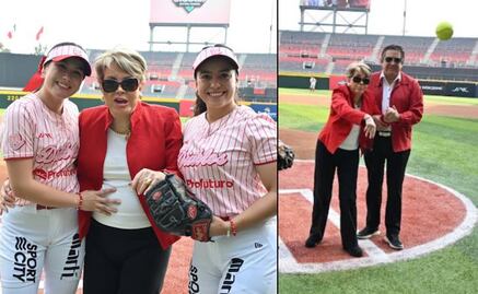 Lolita Ayala lanzó la bola inaugural del juego entre los Diablos Rojos y El Águila de Veracruz