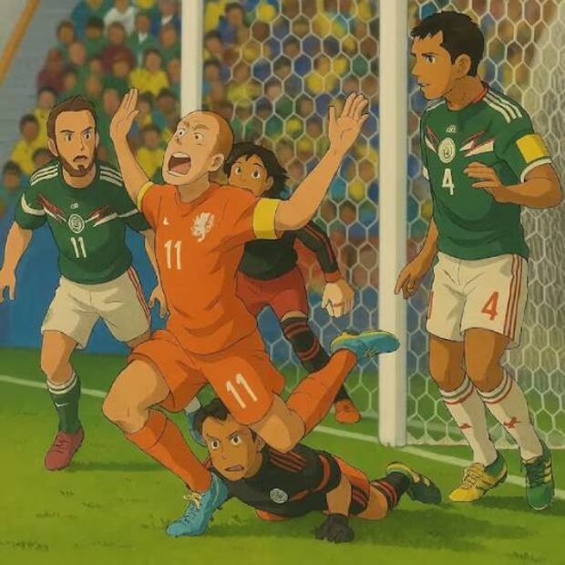 El famoso 'No era penal' de Rafa Márquez a Robben en el Mundial de Brasil 2014.