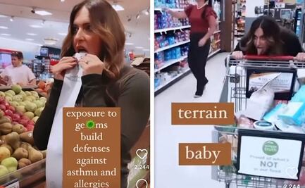 Video: Mujer lame cosas de un supermercado para “fortalecer” su sistema inmune