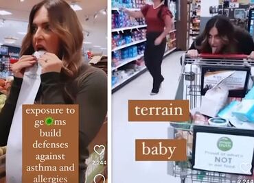 Video: Mujer lame cosas de un supermercado para “fortalecer” su sistema inmune