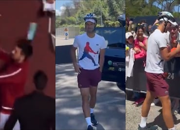 ¡Lo toma con humor! Djokovic llegó con casco al Masters de Roma tras su recibir un botellazo el día anterior