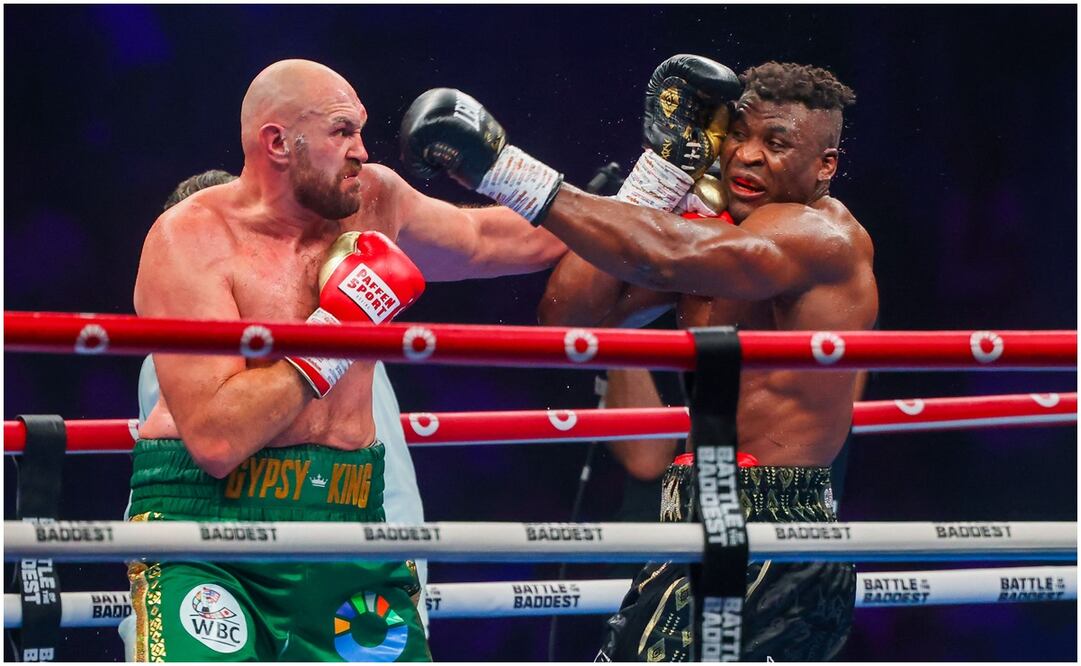 Tyson Fury logró imponerse a Ngannou en un complicado combate - AFP
