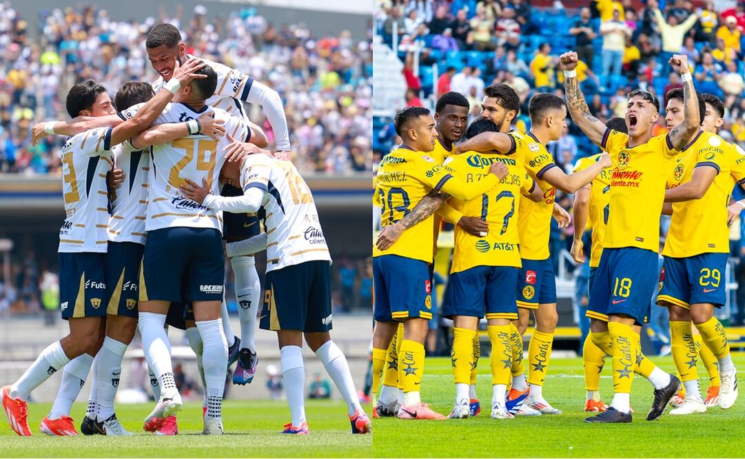 Pumas y América en festejo, durante el Apertura 2024 - Fotos: Imago7