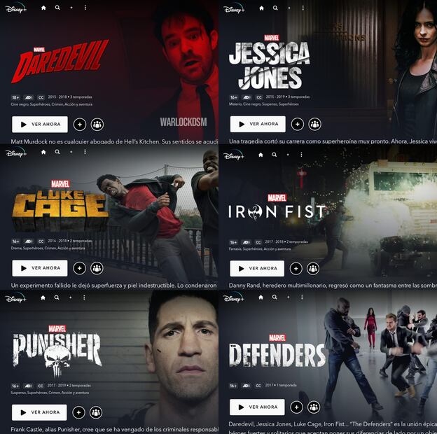 Todas las series de Marvel que estaban en Netflix ya están en Disney+