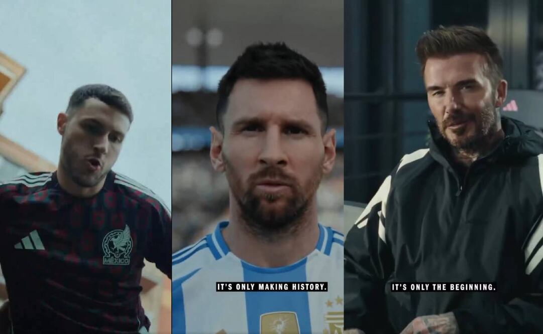 Santiago Giménez apareció en un comercial junto a Lionel Messi, Jude Bellingham y David Beckham. Foto: Especial