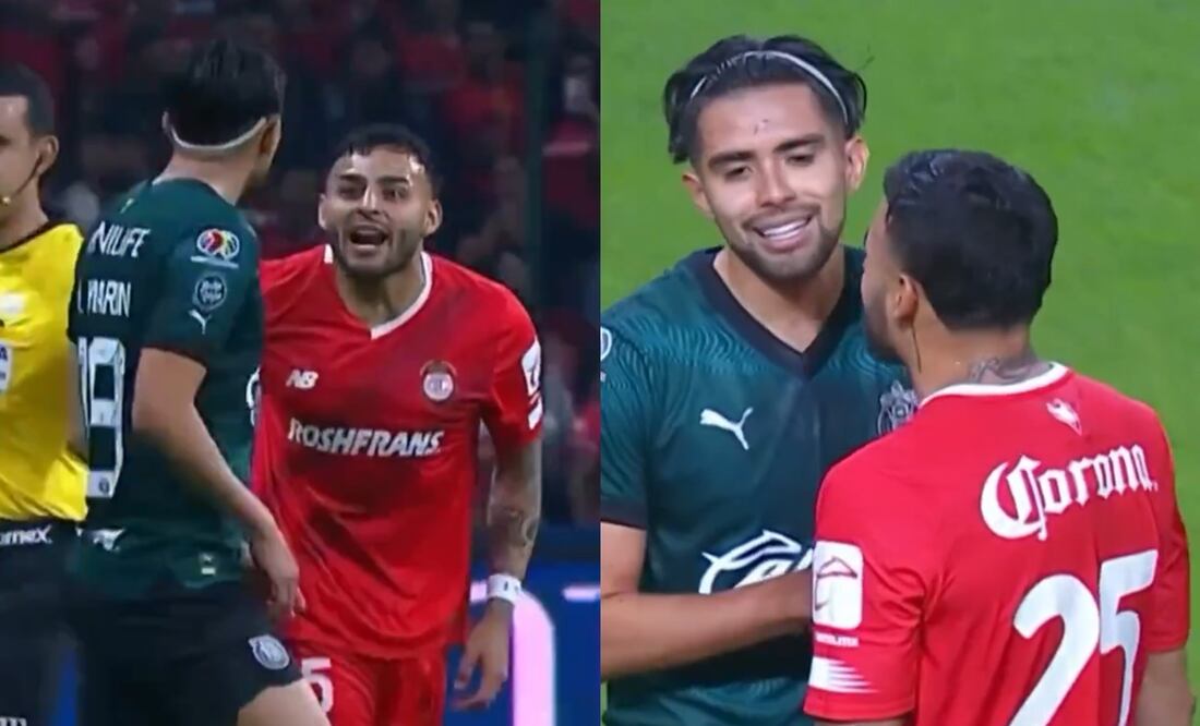 Alexis Vega insultando a Ricardo Marín durante el Toluca vs Chivas / FOTO: Capturas