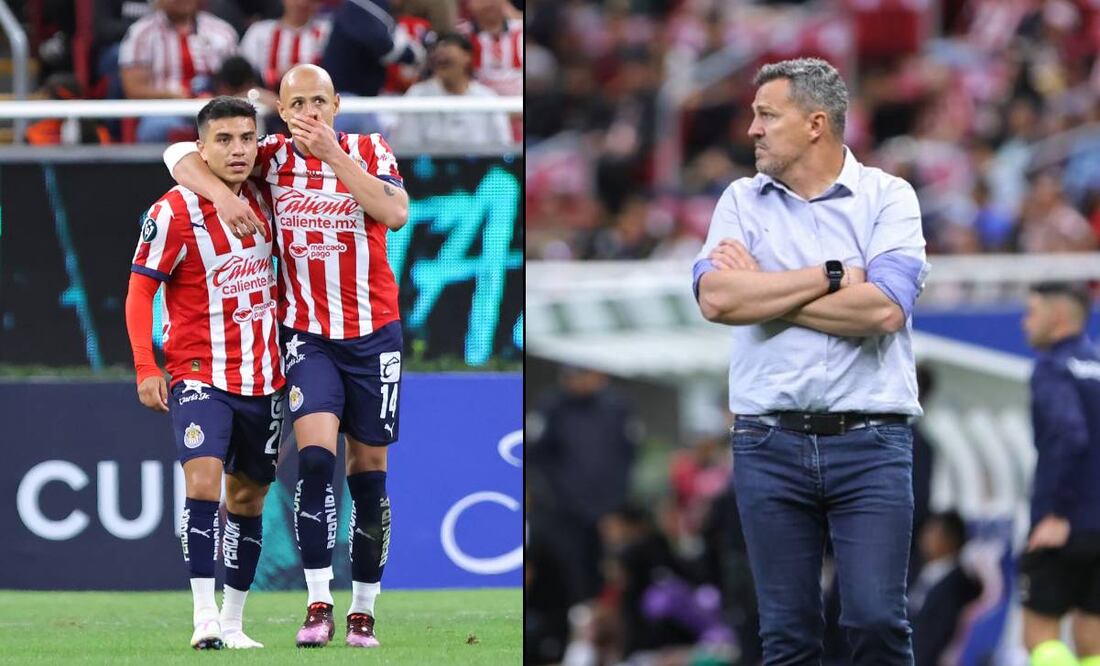 Fernando Beltrán y Javier Hernández platican, mientras Óscar García observa las acciones durante un partido del Rebaño. FOTO: Imago7