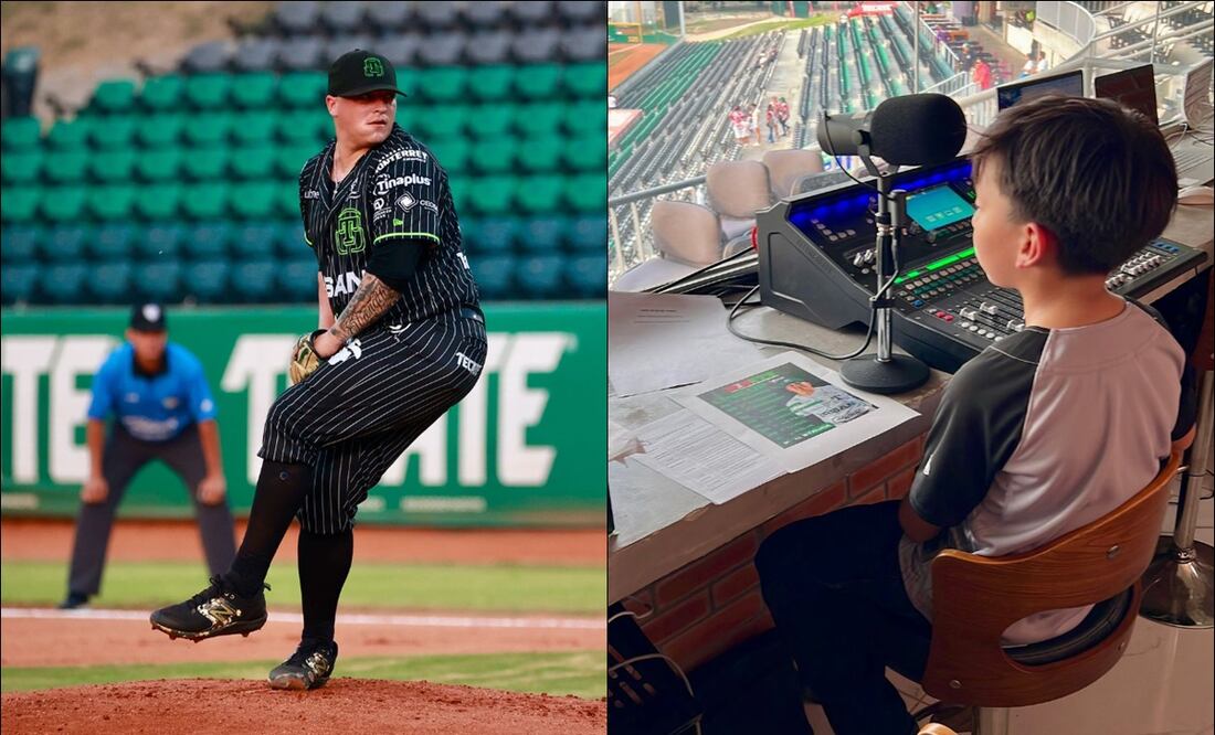 Pequeño cumple su sueño de anunciar el Line up de los Olmecas. FOTOS: @olmecastabasco