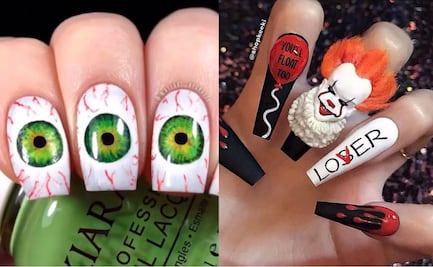 10 terroríficos diseños de uñas para Halloween