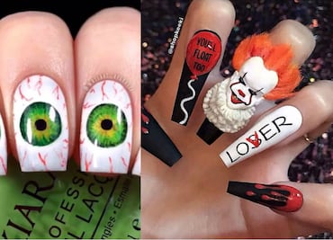 10 terroríficos diseños de uñas para Halloween