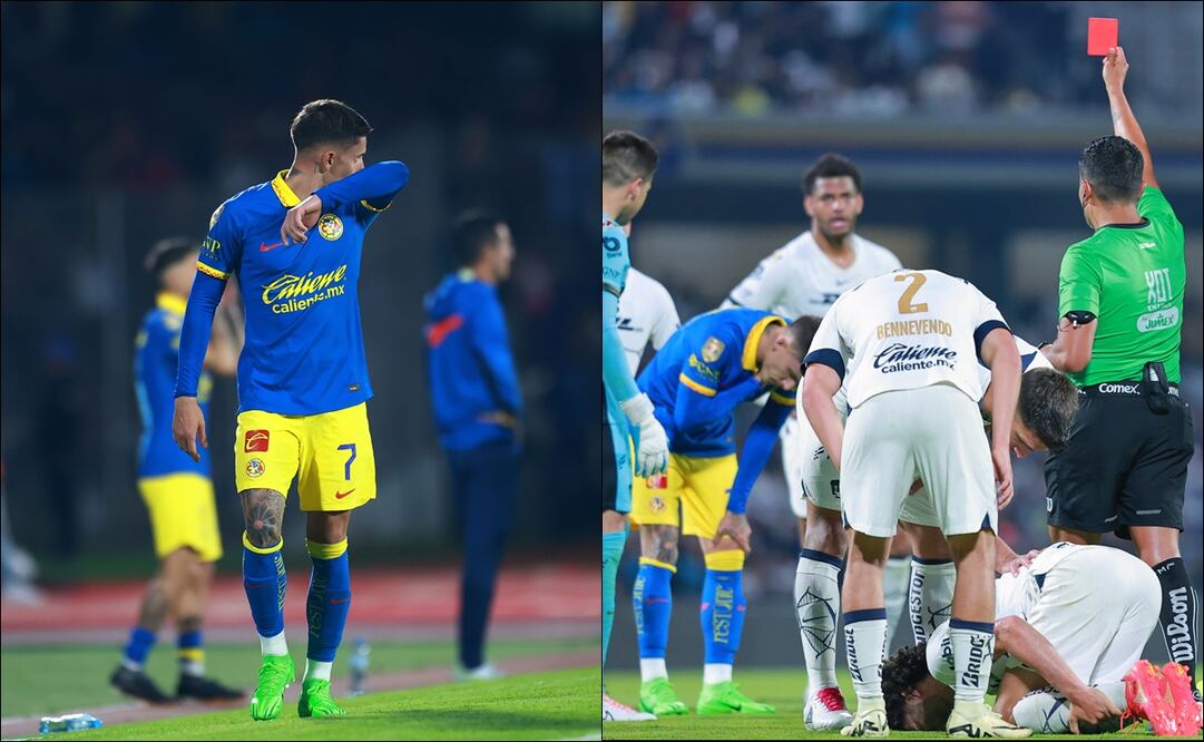 Brian Rodríguez se fue expulsado por dar un puntapié al Chino Huerta. FOTOS: Imago7