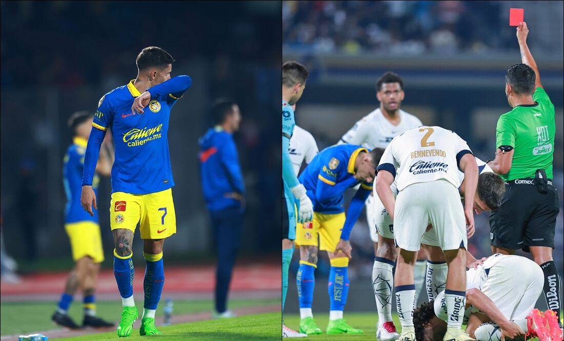 Brian Rodríguez se fue expulsado por dar un puntapié al Chino Huerta. FOTOS: Imago7
