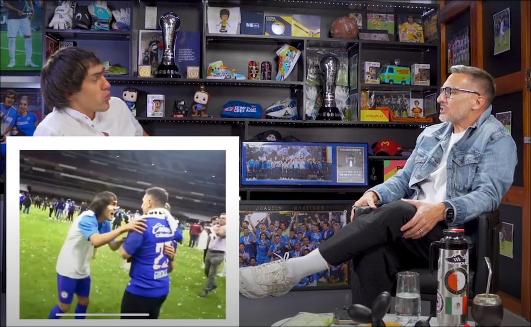 'Chaco' Giménez recordó junto al 'Shaggy' Martínez el titulo de Cruz Azul en el Clausura 2021. FOTO: Captura