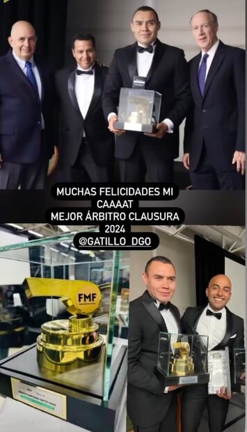 Juan Carlos Rodríguez, Armando Archundia e Ivar Sisniega entregaron el galardón a Marco A. Ortiz. Foto: Especial