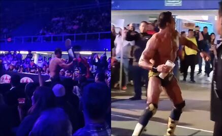 Alberto El Patrón pierde la cabeza, lanza silla y da baño de cerveza a un grupo de aficionados