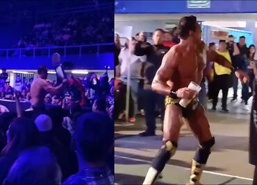 Alberto El Patrón pierde la cabeza, lanza silla y da baño de cerveza a un grupo de aficionados
