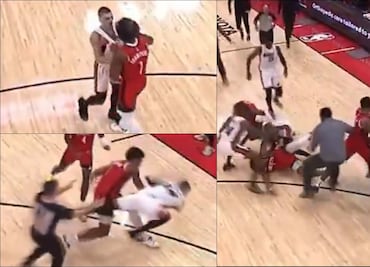 Tyler Herro y Amen Thompson protagonizan bronca en el Rockets vs Heat; hubo seis expulsiones