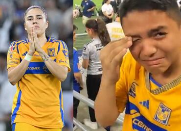 Tigres femenil pierde la final ante las Rayadas y niño llora con profunda tristeza