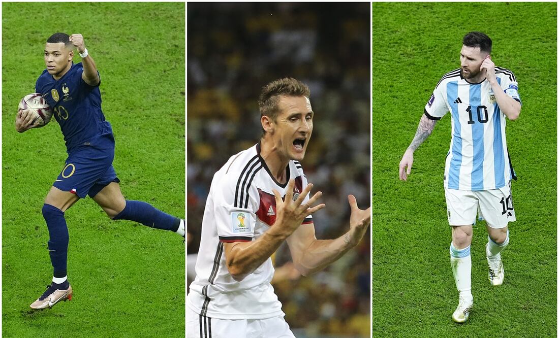 Kylian Mbappé, Miroslav Klose y Lionel Messi Foto: Imago7
