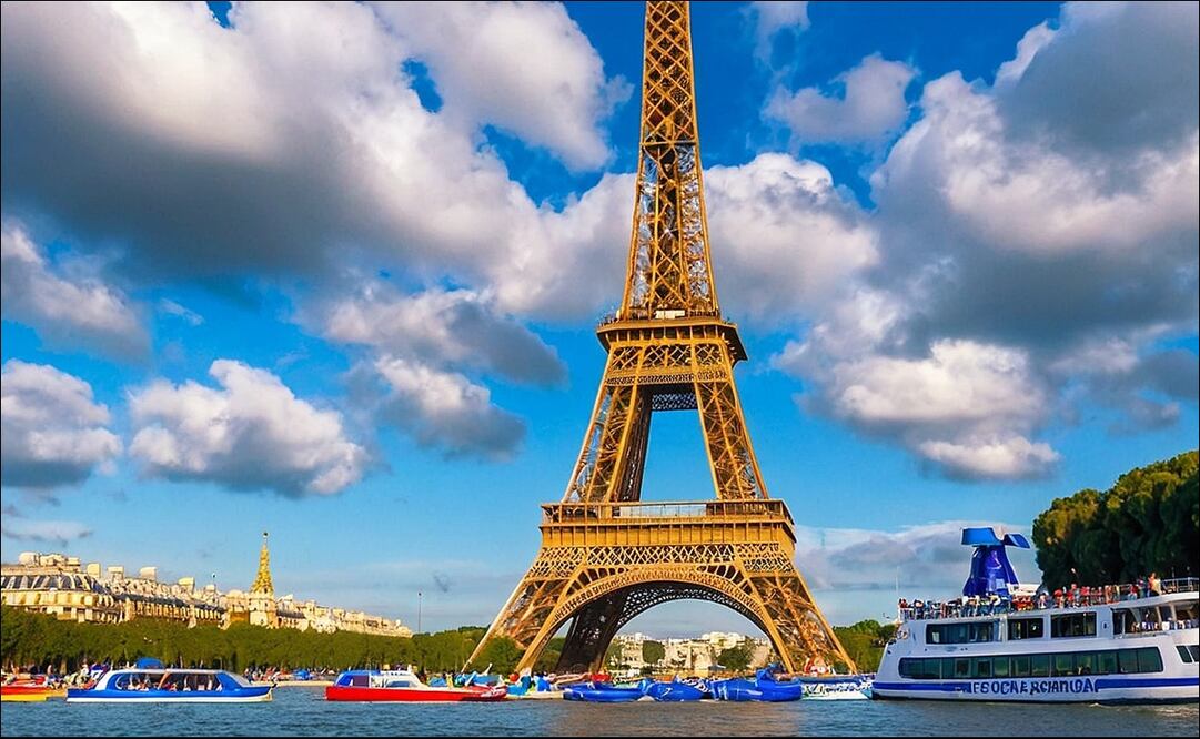 Así podría verse el paso de las embarcaciones durante la Ceremonia de Inauguración de París 2024. FOTO: Especial