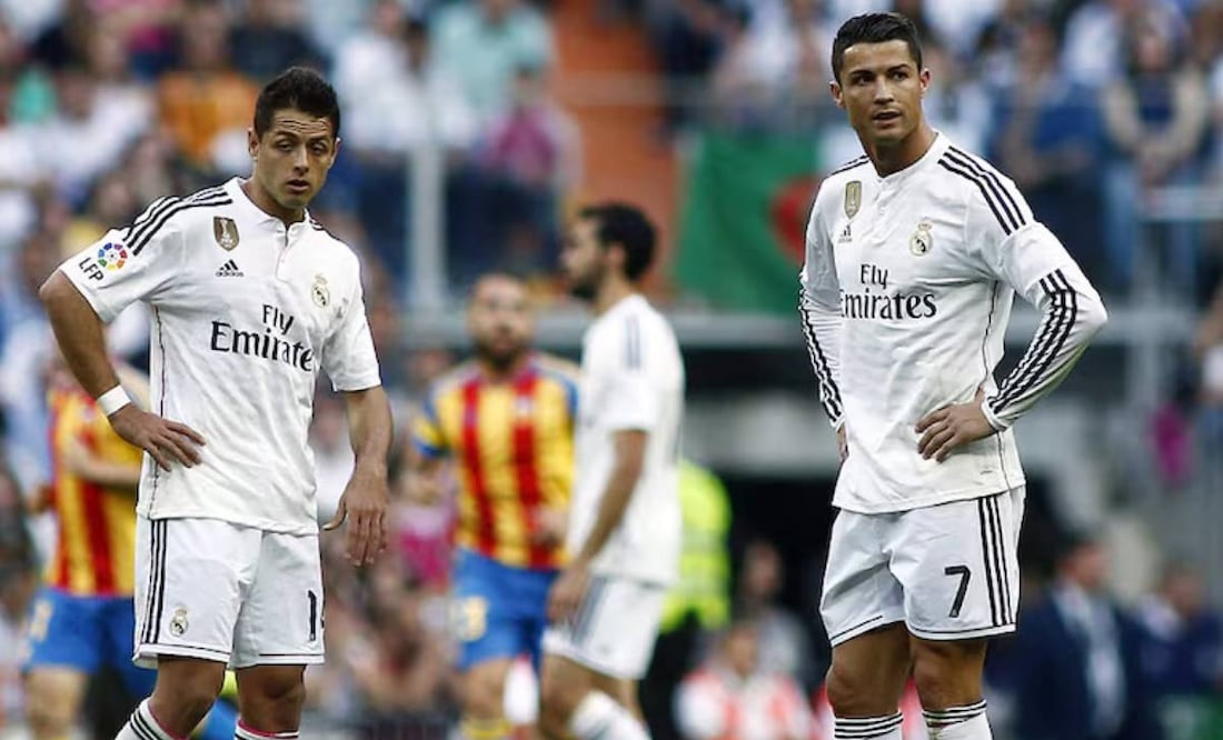 Chicharito Hernández y Cristiano Ronaldo coincidieron en el Real Madrid en la 2014-15. Foto: Especial