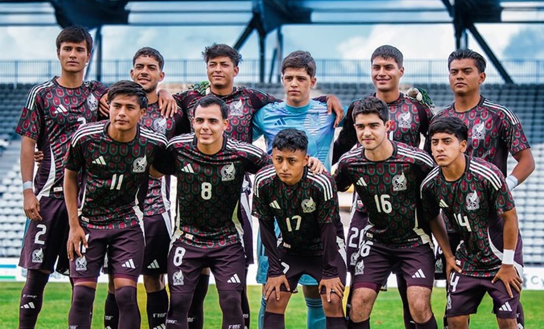 Selección Mexicana Sub-20 durante su debut en el Torneo Maurice Revello - Foto: @miseleccionsubs en X