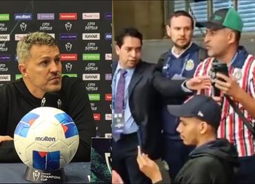Aficionado de Chivas irrumpe en conferencia de Óscar García y exige su renuncia: '¡Son arrogantes!'