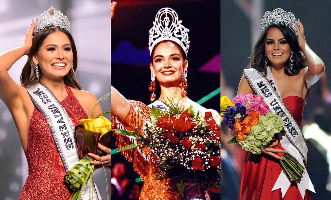 Andrea Meza Miss Universo 2021(Benjamin Askinas/Miss Universe vía AP)/ Lupita Jones Miss Universo 1991 (El Universal)/ Ximena Navarrete Miss Universo 2010 (El Universal)