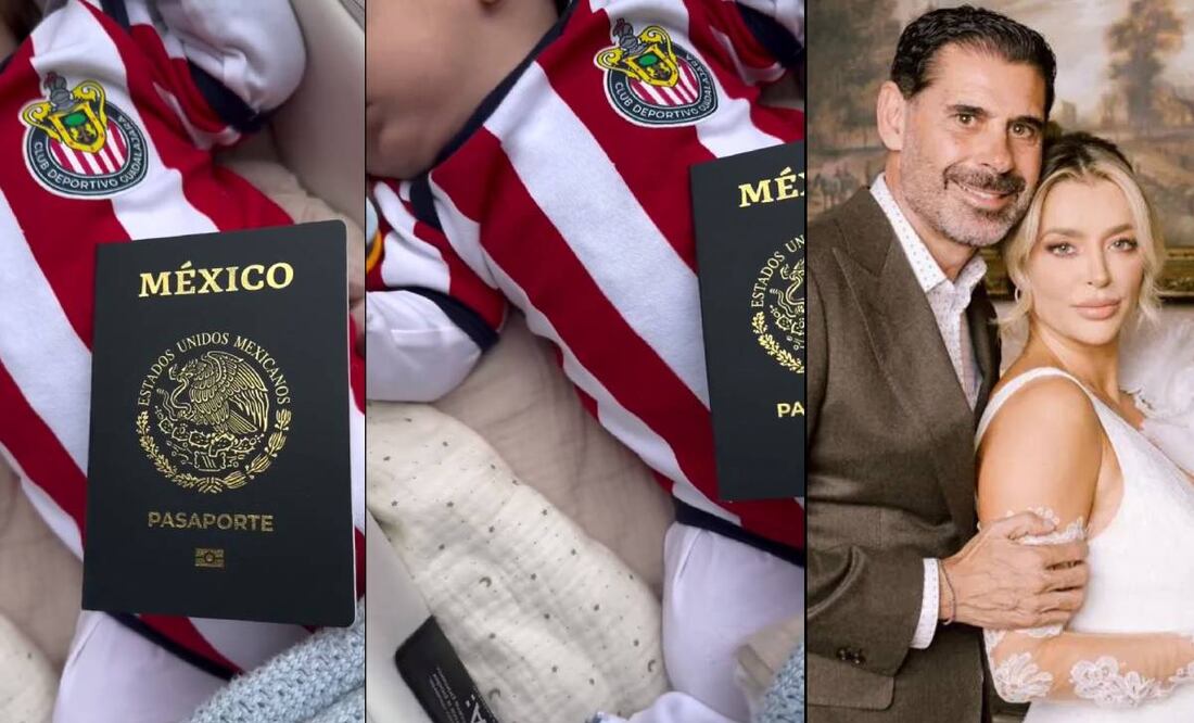 Fernando Hierro y su esposa presumieron que su hijo es mexicano y chivahermano. Foto: Especial