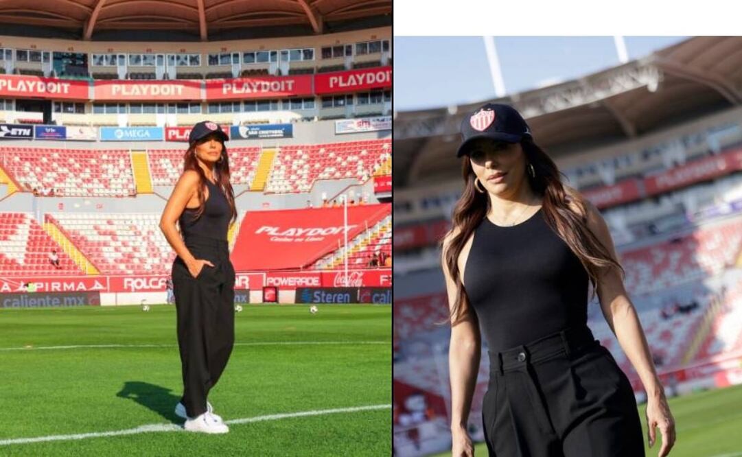 Eva Longoria deslumbró con su belleza a la cancha del Estadio Victoria. @ClubNecaxa