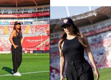 Eva Longoria visita al Necaxa para mostrar su apoyo en el cierre del Apertura 2024 vs Atlas