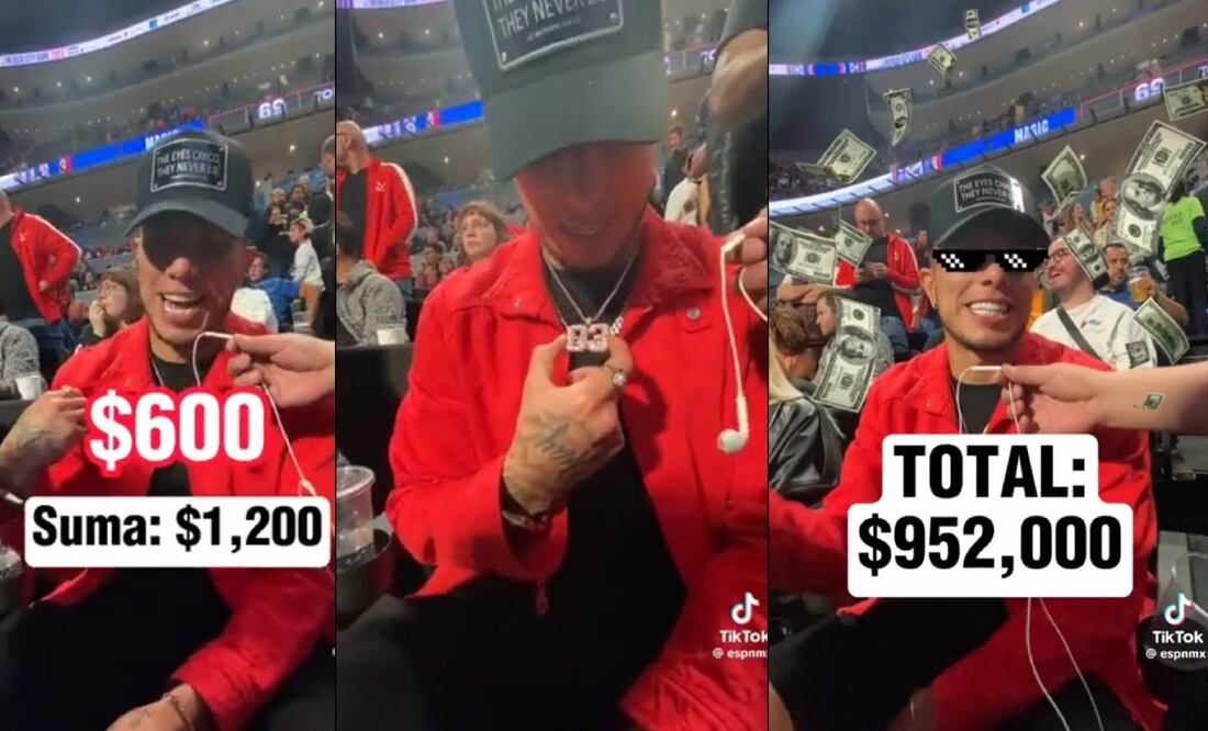 Carlos Salcedo asistió a la NBA en México con prendas valuadas en cerca de un millón de pesos. Foto: Especial