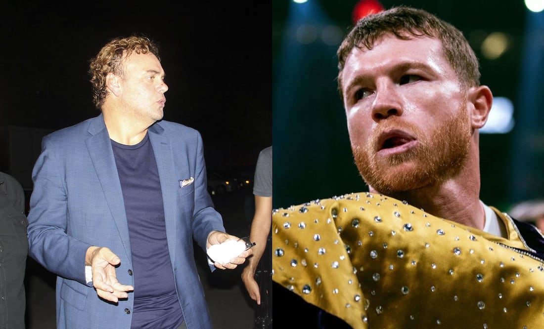 David Faitelson enojado en Veracruz y Saúl 'Canelo' Álvarez previo a una de sus peleas / FOTOS: Imago7 y EFE