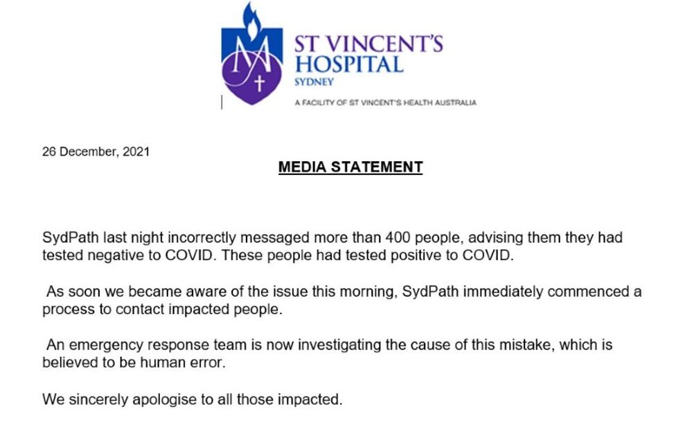 Hospital en Australia dio más de mil falsos negativos a personas con Covid-19