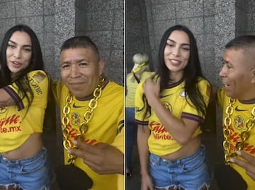 Sabrina Enciso es criticada por quitarle la mano a un aficionado del América