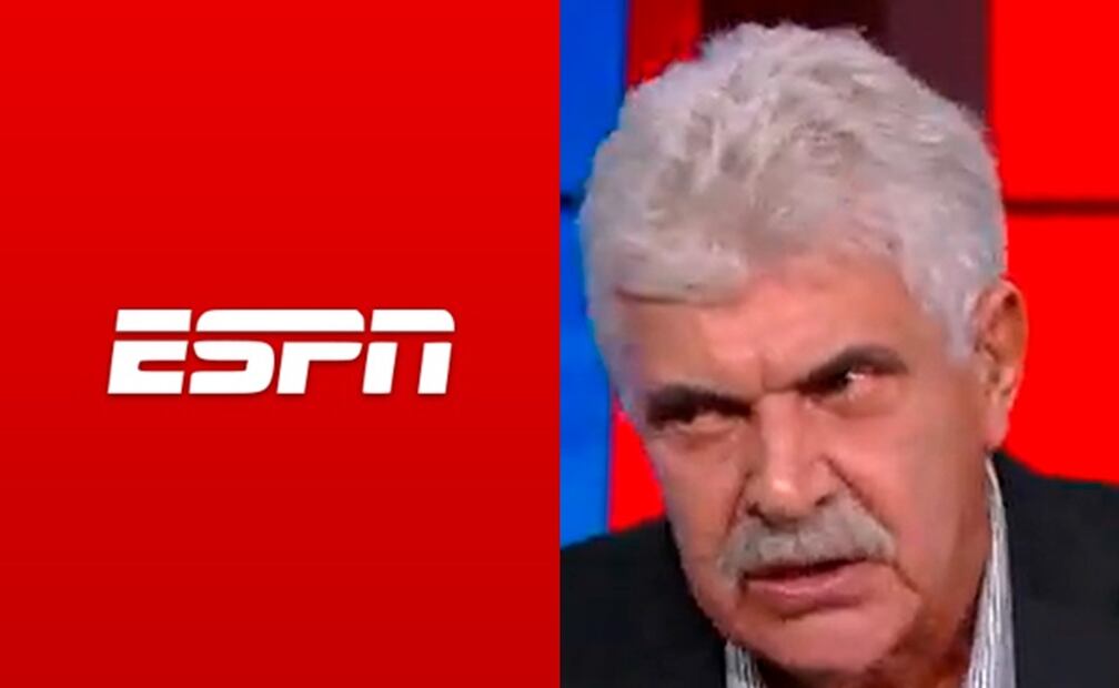Logo ESPN y Ricardo 'Tuca' Ferretti enojado en Futbol Picante / FOTO: especial y Captura