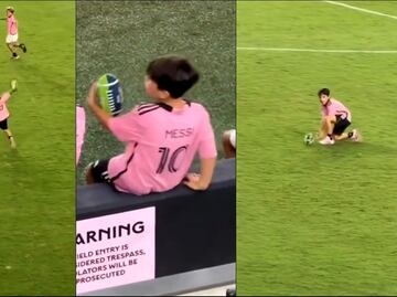 ¿Llega a la NFL? Mateo Messi demostró sus habilidades con un balón de futbol americano