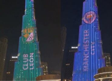 Edificio de Arabia Saudita se ilumina con los colores del León y Manchester City