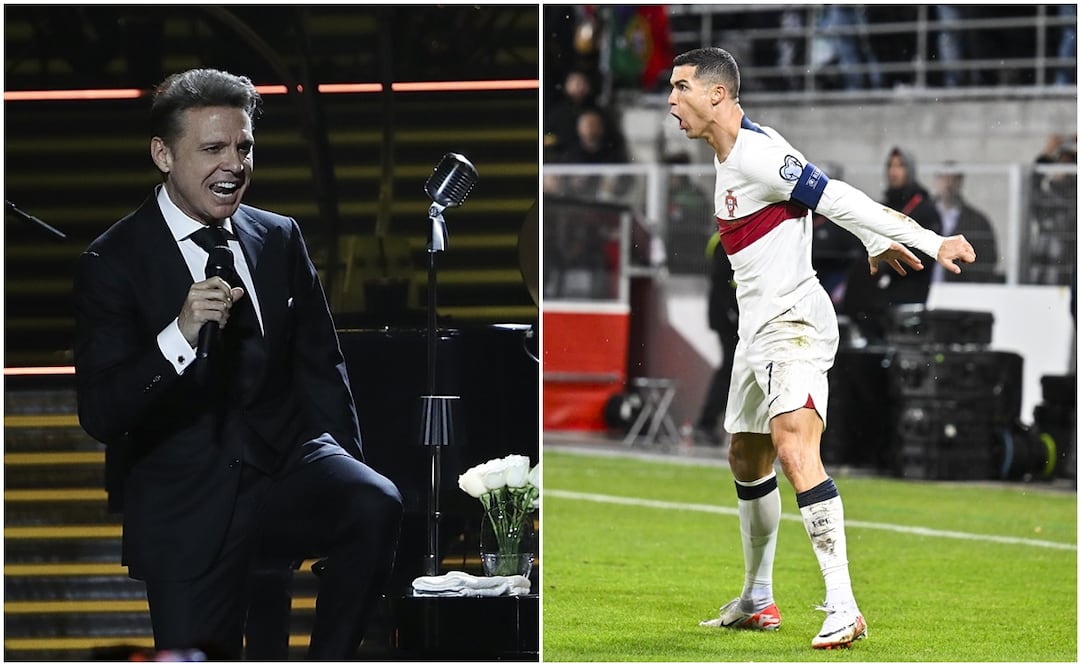 Luis Miguel en un concierto en México y Cristiano Ronaldo con el 'Siuu' / FOTOS: El Universa y EFE
