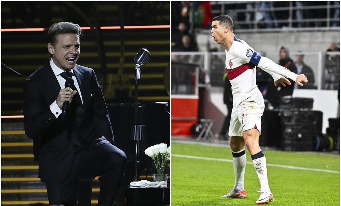 Luis Miguel en un concierto en México y Cristiano Ronaldo con el 'Siuu' / FOTOS: El Universa y EFE