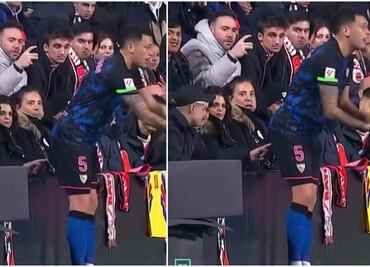 ¿Qué le tocó? Aficionado del Rayo Vallecano provocó a jugador del Sevilla metiendo el dedo en su retaguardia
