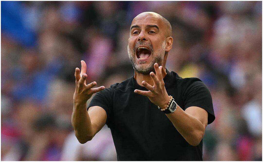 Pep Guardiola en la final vs Crystal Palace Foto: AFP