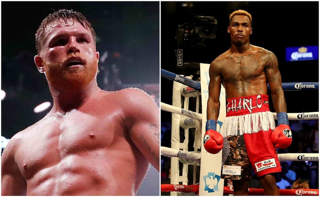 Saúl 'Canelo' Álvarez en una pelea y Jermall Charlo / FOTOS: AP