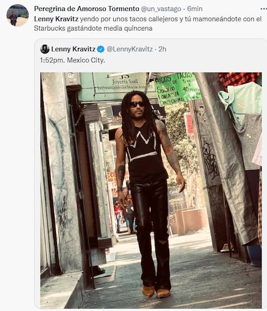 Lenny Kravitz sube foto paseando en la CDMX y los memes ya están listos