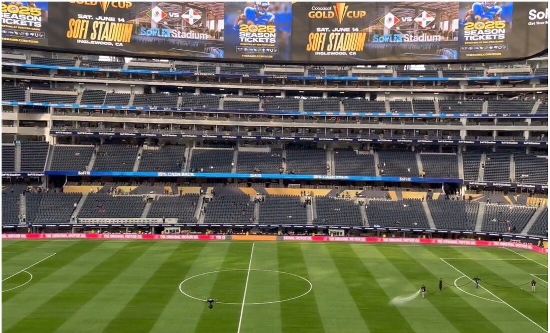 El estadio SoFi sufre de poca asistencia para el juego de México vs República Dominicana Foto: Capturas